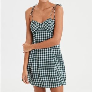 American Eagle Plaid Green Dress